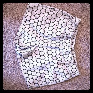 J. Crew pull on shorts polka dot